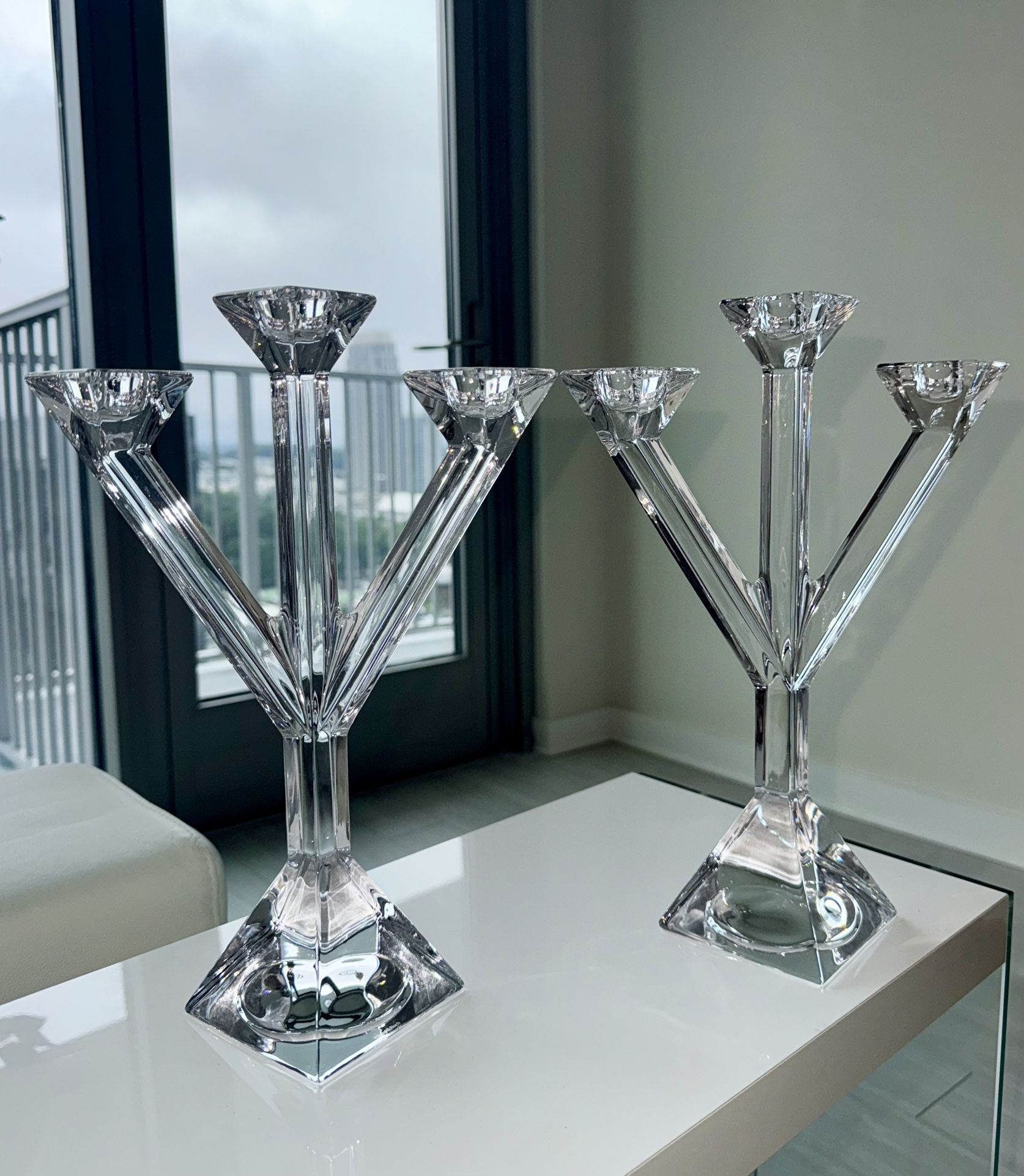 2- Elegant Crystal Candle Holders 