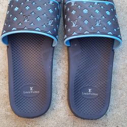 Pre-owned Louis Vuitton Slides Blue  