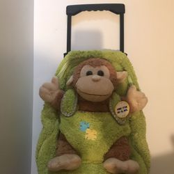 Plush backpack kids wheeled