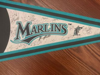 Marlins Pennant Signed