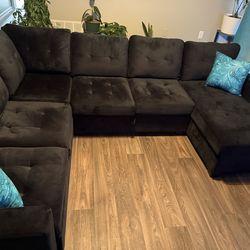 Beautiful micro suede living room couch