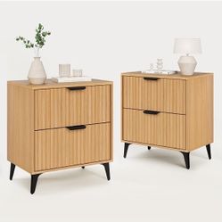 Wood Nightstand Set of 2.