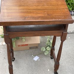 Antique Table On Wheels