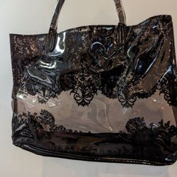 With Love, Paris Hilton Transparent Tote With Lace Design