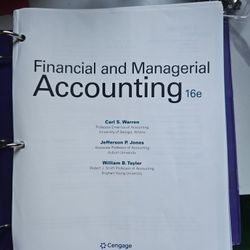 Financial & Managerial Accounting Book 16e