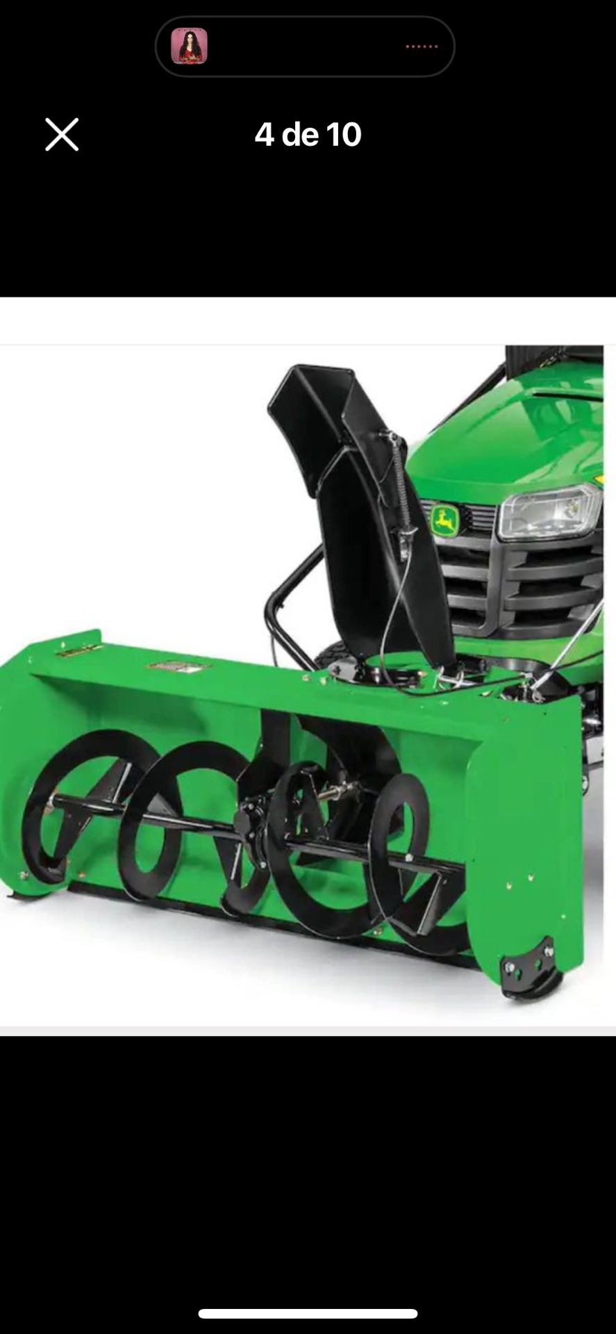John Deere 44 in. Two-Stage Snow Blower Attachment for 100 Series Tractors