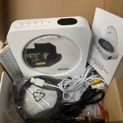 Hefilesy Portable CD Player With Dual Speakers Bluetooth Playback DVD Player With Speakers Reproductor De DVD blue