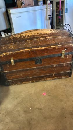 Antique Dome Top Steamer Trunk