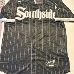 Nike Chicago White Sox Moncada Southside #10 MLB Jersey Black Pinstripe S