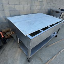 2 Steam Table Bain-marie Food Prep Table