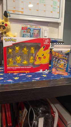 Pikachu battle figure multipack toy bundle and 3 scarlet and violet surging sparks packs