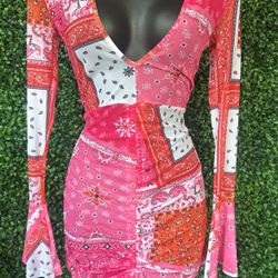 Printed Sheer Dress/Cover Up