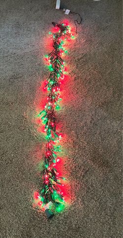 Loose Set UL Decorative Lighting String – 4 Foot LED Red & Green Icicle Cluster Lights