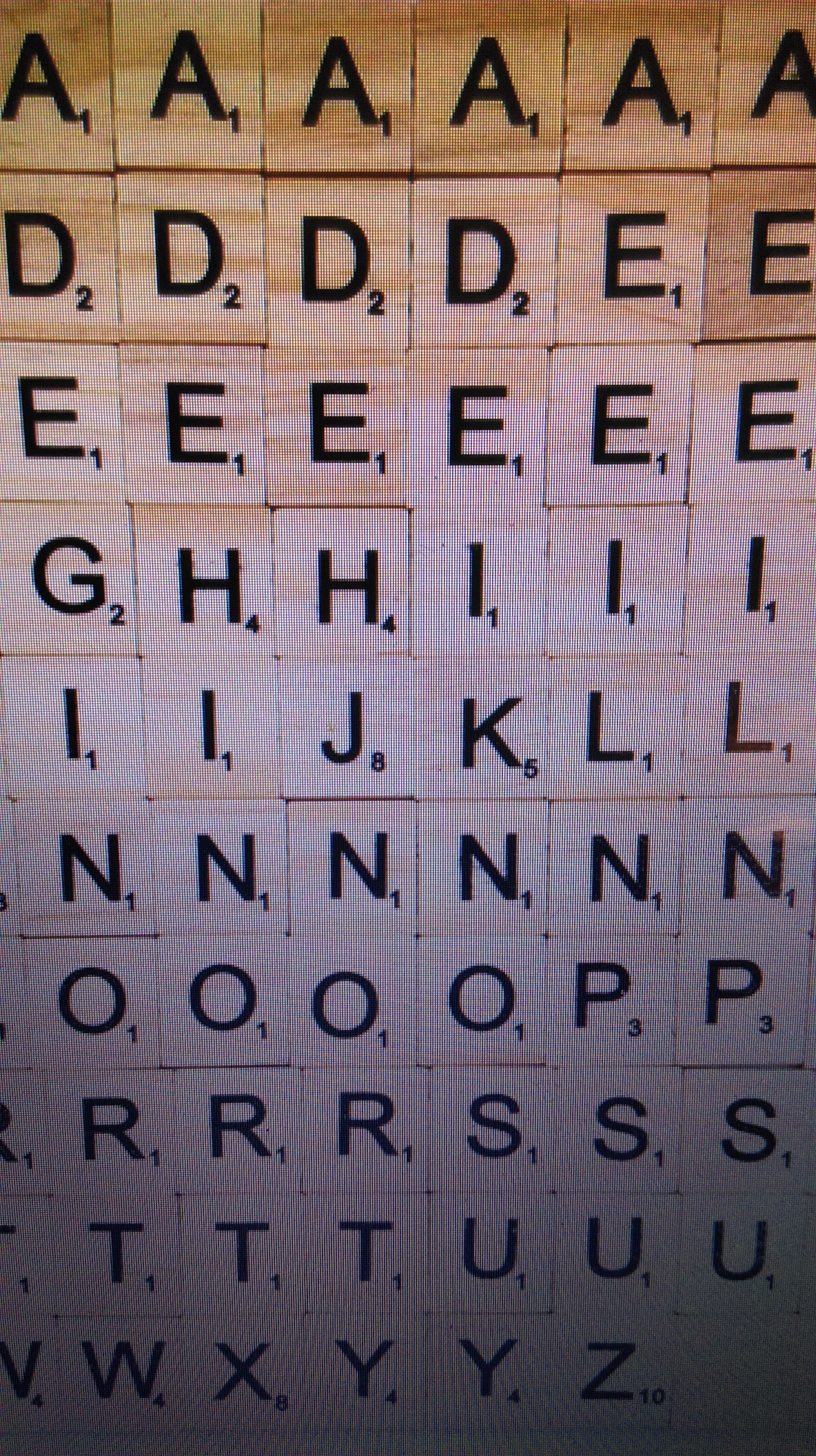 100 capital letters game pieces/crafts