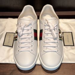 Gucci Pearl Studded Tennis Shoes 