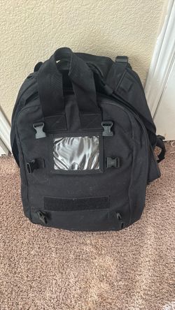 Black Tactical Backpack with MOLLE Webbing