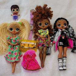 LOL Surprise Doll bundle of 4 OMG Fashion Dolls. Bonus Some Accesories
