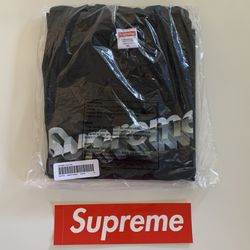 Supreme Chrome Logo (XL) Black + Free Box Logo Sticker!