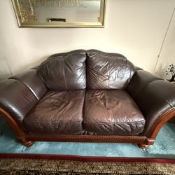 Leather Loveseat Sofa 