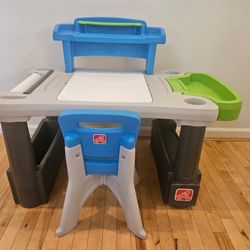 Step2 Kids Art & Activity Desk – Blue, Green & Gray