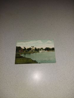 RARE VINTAGE RIVERSIDE PARK, NEENAH, WIS. UNUSED POSTCARD