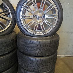 19inch 5×108 American racing chrome wheels and Continental tire for sale