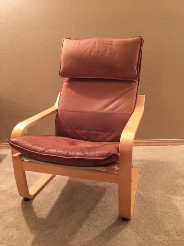 Ikea Poang Chair With Real Suede Cover Cushion For Sale In Tacoma