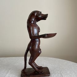 Vintage Metal Dog Ashtray