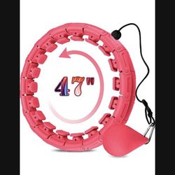 Smart Weighted Fit Hoop Weight Loss, 24 Adjustable Detachable Knots, Fitness Hoop Plus Size, 2 in 1 Abdomen Fitness Massage Hoop for Adults and Beginn