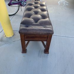 Leather Bench With Drawers