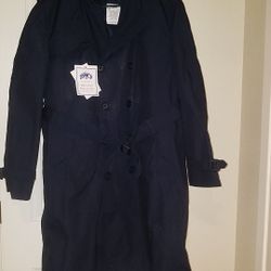 DSCP Trench Coat Military Defender Collection Zip Out Liner Navy Blue Mens 44R