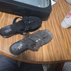 Coach  2 Sandals Pasarella in Smoke 10 M in Box Look New