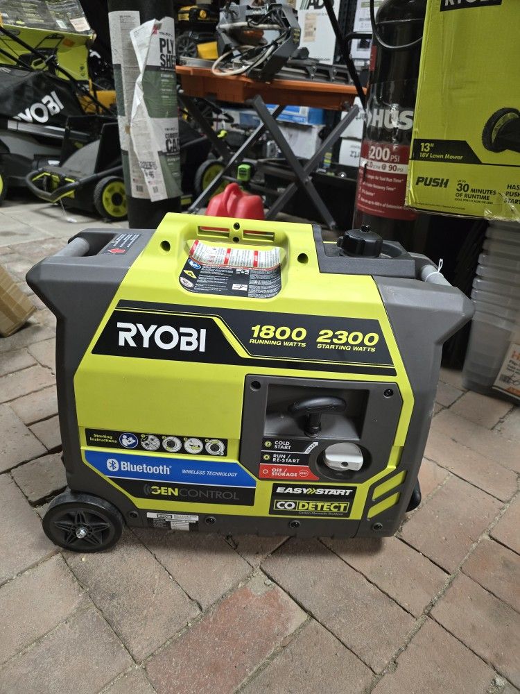 Ryobi 2,300-watt Recoil Start Bluetooth Super Quiet Gasoline Powered Digital Inverter Generator
