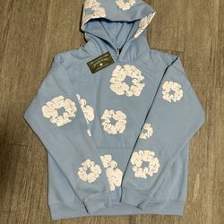 Denim Tears Cotton Wreath Hoodie Light Blue Size S