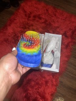 Tie  Dye Clear Bedazzled Size 8 Sandals 🩴 