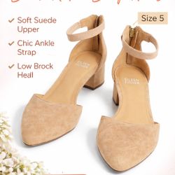 Eileen Fisher Women’s Suede Ankle Strap Heels – Size 5