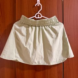 Light Sage Elastic Waist Mini Skort