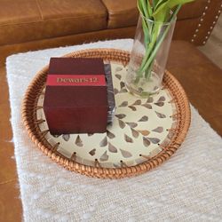 Dewar's 12 Scotch Whiskey Set Of 4 Wood/Cork Coasters In Wood Box Blended Scotch