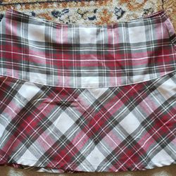 Plaid flare skirt