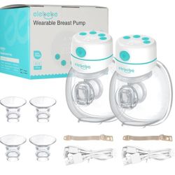 Wearable Breast Pump, S12 Hands Free Breast Pump with 3 Modes, 12 Levels, 17mm/19mm/24mm Flanges, LCD Display, Double Electric Breast Pumps Low Noise 