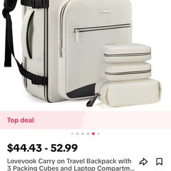 TikTok must have back pack suitcase. Elegant beige and black