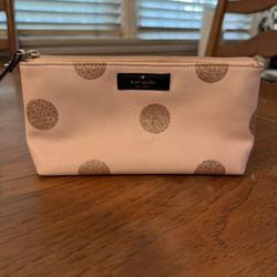 Kate Spade New York Zippered Cosmetic/Pouch Bag Pink Polka Dot