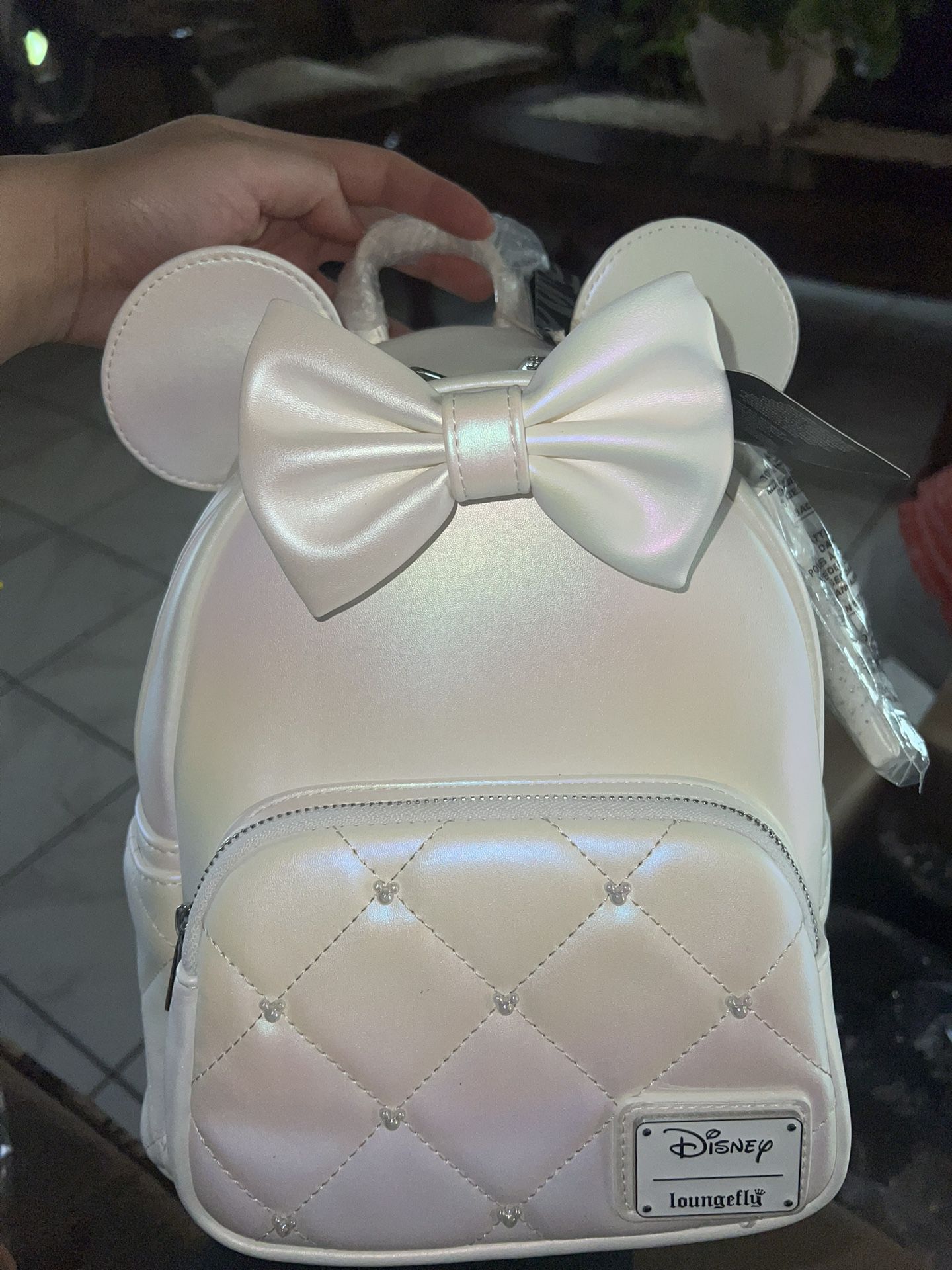 Minnie Mouse Iridescent Wedding Mini Backpack And Wallet 