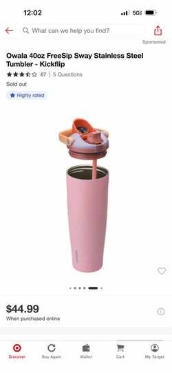 Owala 40oz FreeSip Sway Stainless Steel Tumbler - Kickflip