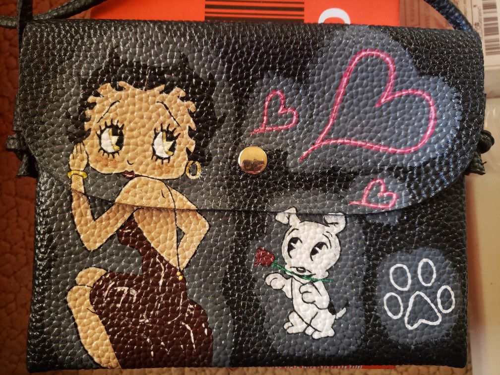 Hand painted Betty Boop purse shoulder bag