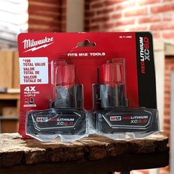Pack de Baterías Milwaukee M12 REDLITHIUM XC 2-Pack