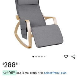 Rocking Chair, Comfortable Upholstered Nursery Rocker with Solid Birch Wood Frame, Fabric Accent Chair for Living Room, Bedroom and Reading Nook,