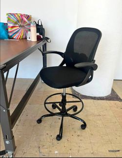 Black Drafting Chair / Tall Office Chair