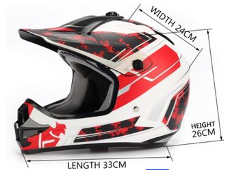 Triangle Youth TMX61 NO. 218 Motorcycle Helmet Size M Small Matte Black/ Red