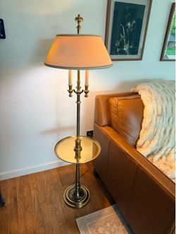 Vintage Stiffel Brass Tray Floor Lamp